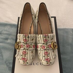 Beautiful Gucci Marmont Floral Heels